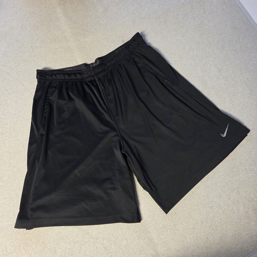 Nike Mens Athletic Basketball Shorts Black XXL Elastic Waist Drawstring Pockets